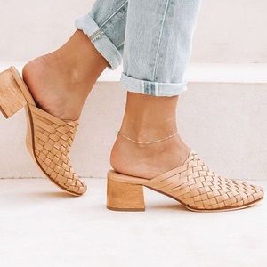 Liberte Woven leather Mules Heels